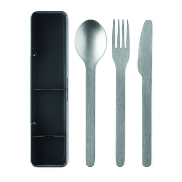 Set de couverts en acier inoxydable avec étui en PP - Accessoire idéal pour entreprise et cadeaux clients