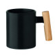 Mug en céramique avec poignée en bois - 320 ml - Personnalisable - Objet publicitaire pour entreprise
