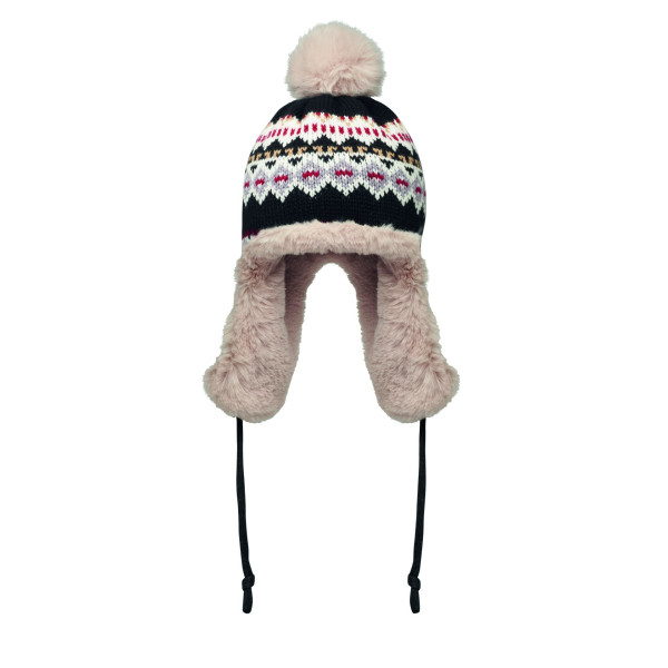 Bonnet tricoté avec oreillettes et pompon en fibre acrylique - Personnalisable avec logo - BCM Goodies