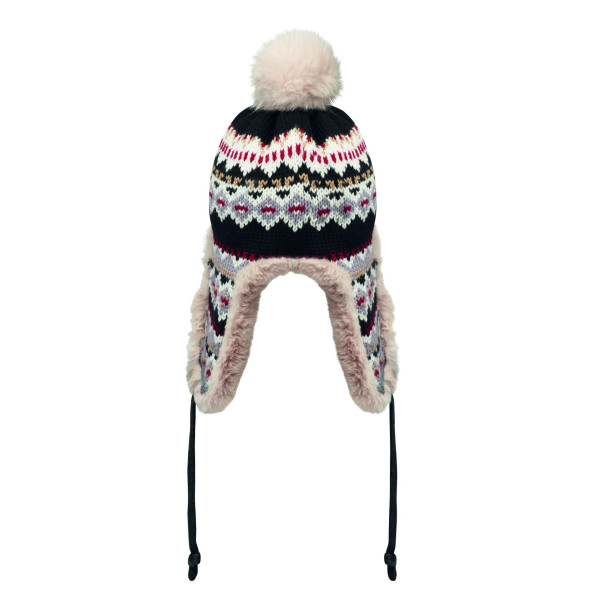 Bonnet tricoté avec oreillettes et pompon en fibre acrylique - Personnalisable avec logo - BCM Goodies