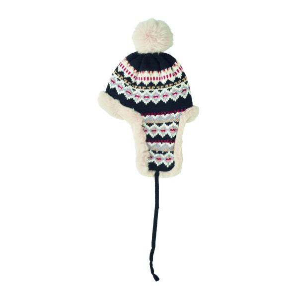 Bonnet tricoté avec oreillettes et pompon en fibre acrylique - Personnalisable avec logo - BCM Goodies