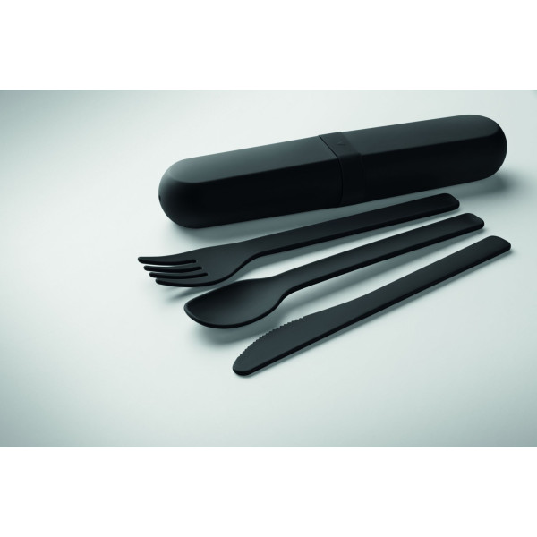 Set de couverts réutilisables avec étui en PLA de maïs - BCM Goodies