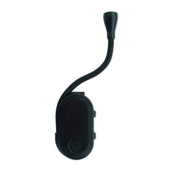 Lampe de lecture LED rechargeable en ABS avec corps flexible et clip - BCM Goodies