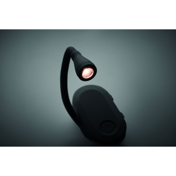 Lampe de lecture LED rechargeable en ABS avec corps flexible et clip - BCM Goodies