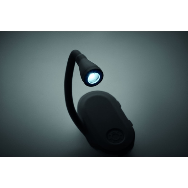 Lampe de lecture LED rechargeable en ABS avec corps flexible et clip - BCM Goodies