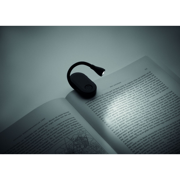 Lampe de lecture LED rechargeable en ABS avec corps flexible et clip - BCM Goodies
