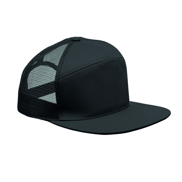 Casquette à visière plate en sergé de coton avec maille en polyester - Personnalisation avec votre logo