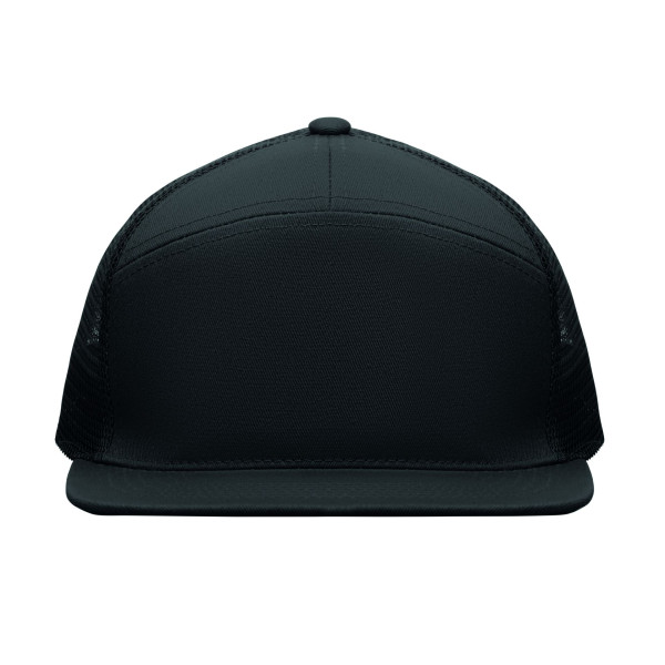 Casquette à visière plate en sergé de coton avec maille en polyester - Personnalisation avec votre logo