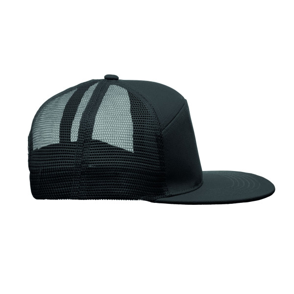 Casquette à visière plate en sergé de coton avec maille en polyester - Personnalisation avec votre logo