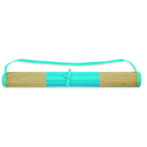 Natte de plage en paille naturelle enroulable avec sangle de transport - BCM Goodies