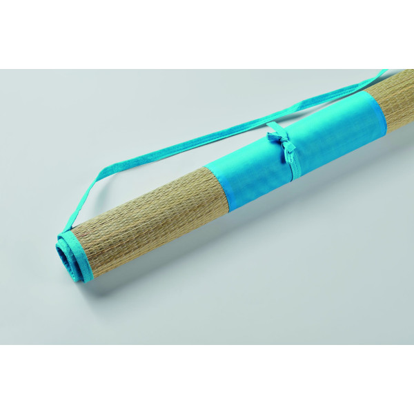 Natte de plage en paille naturelle enroulable avec sangle de transport - BCM Goodies