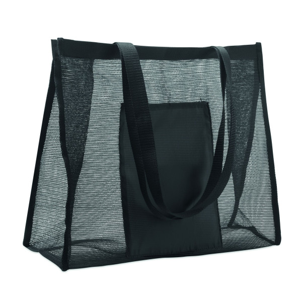 Sac shopping en maille RPET et 210D RPET avec poignées courtes - BCM Goodies