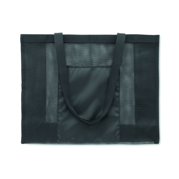 Sac shopping en maille RPET et 210D RPET avec poignées courtes - BCM Goodies