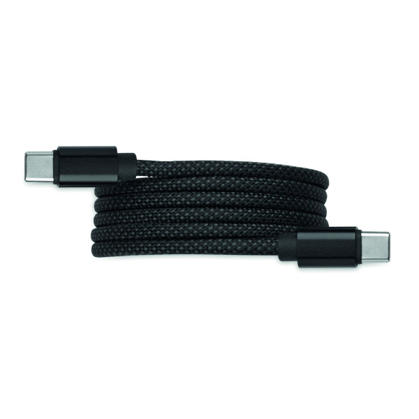 Câble magnétique tressé Type C 1m - Charge rapide 60W - RPET certifié GRS - Aluminium - Personnalisable