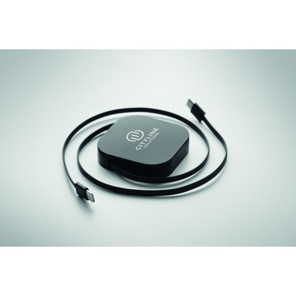 Câble de charge et de données rétractable 100W Type-C à Type-C personnalisable pour professionnels