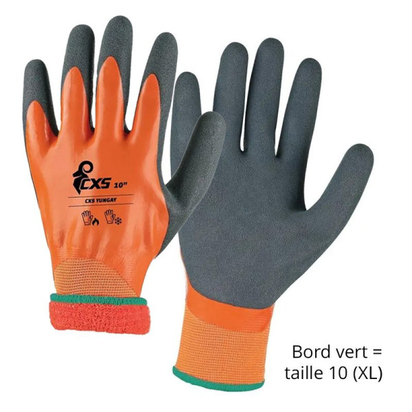 Gants de travail hiver CXS Yungay Winter - Résistance jusqu'à 100°C, adhérence antidérapante