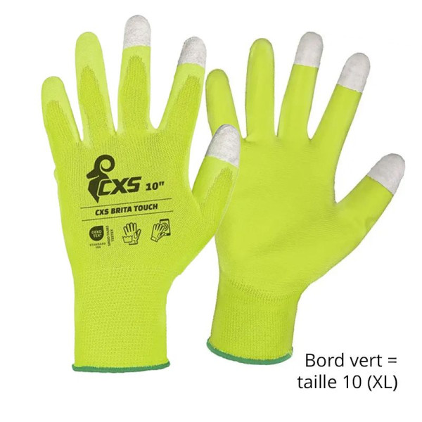 Gants de travail CXS de la gamme Brita Touch pour travaux légers en milieu sec