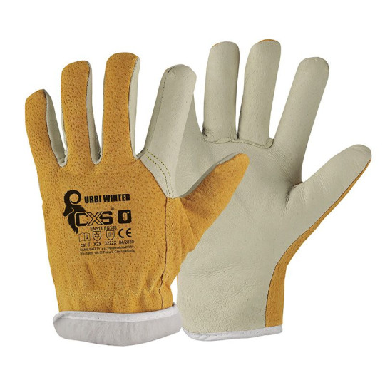 Gants de travail hiver CXS - Gants en cuir de porc pour activités extérieures en milieu froid