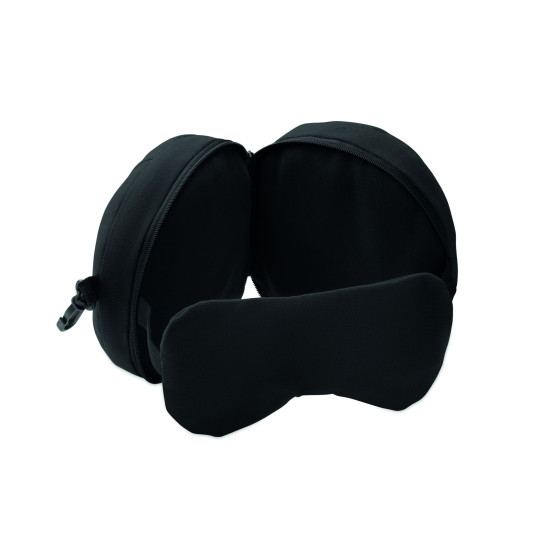 Oreiller de voyage 2 en 1 avec masque pour les yeux | Accessoire de voyage personnalisable | BCM Goodies