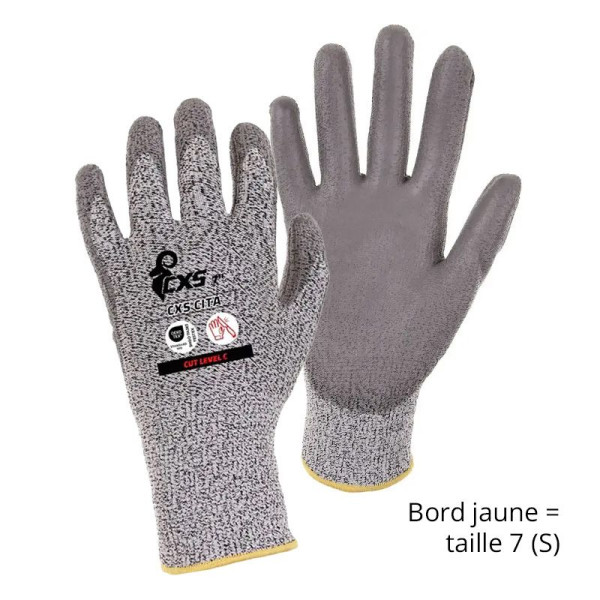 Gants de travail CXS Cita - Résistants à l'abrasion et à la coupure - Polyuréthane - Antidérapants - Catégorie 2 - Certifié