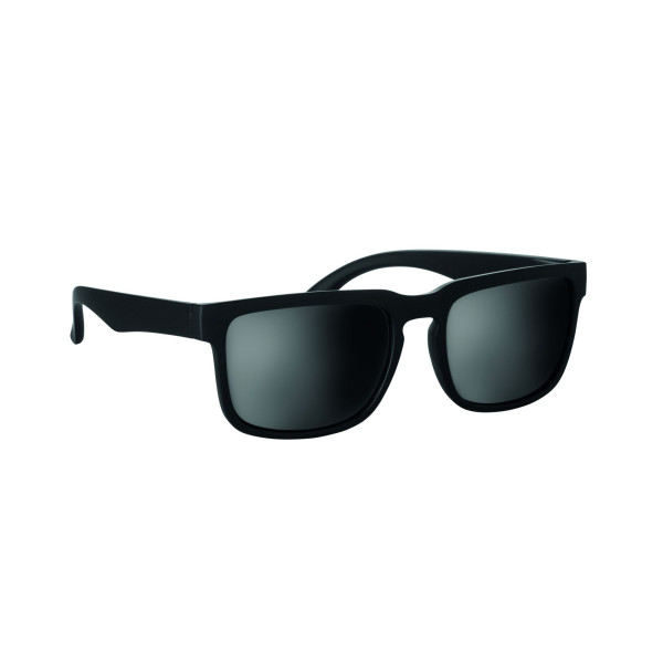 Lunettes de soleil avec verres miroirs et monture caoutchoutée mate - Protection UV400 - Goodies promotionnels pour événements d