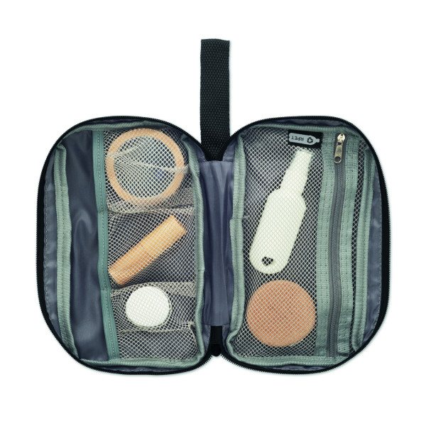 Trousse de toilette en 600D RPET avec revêtement PU - BCM Goodies