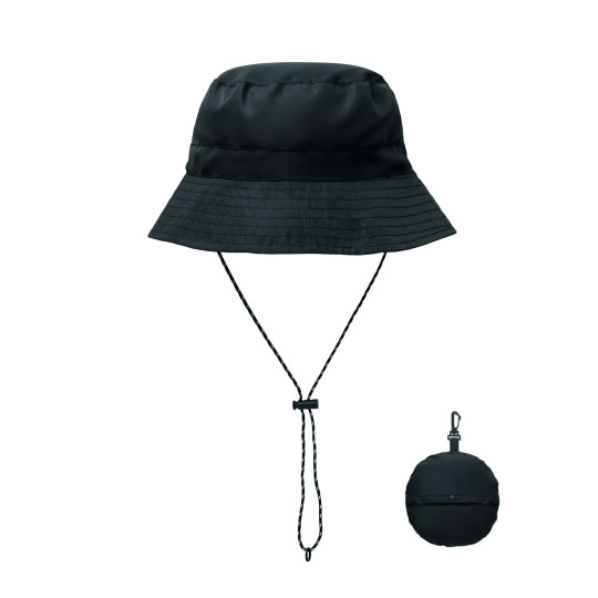 Le chapeau de pêcheur déperlant en polyester avec pochette en tissu - Accessoire publicitaire pratique pour événements et cadeau