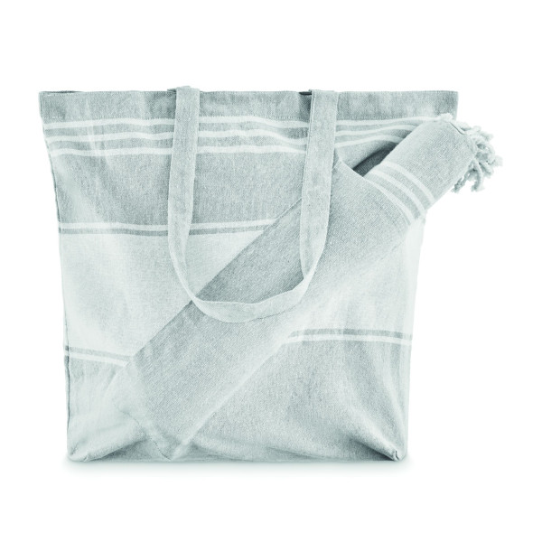 Set de serviette de plage ou hammam avec sac de plage 70% coton et 30% polyester 180 gr/m² - BCM Goodies