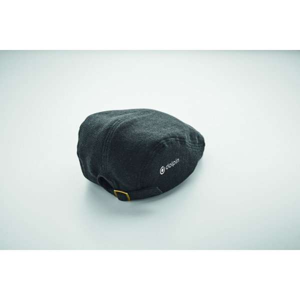Casquette plate Newsboy en mélange de polyester 335 gr/m² avec fermeture à boucle métallique - Personnalisable pour vos événemen