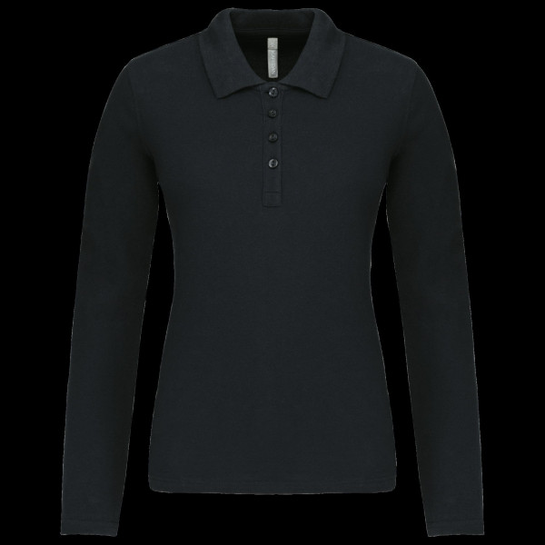 Polo piqué manches longues femme personnalisable – Textile d’entreprise et objet publicitaire