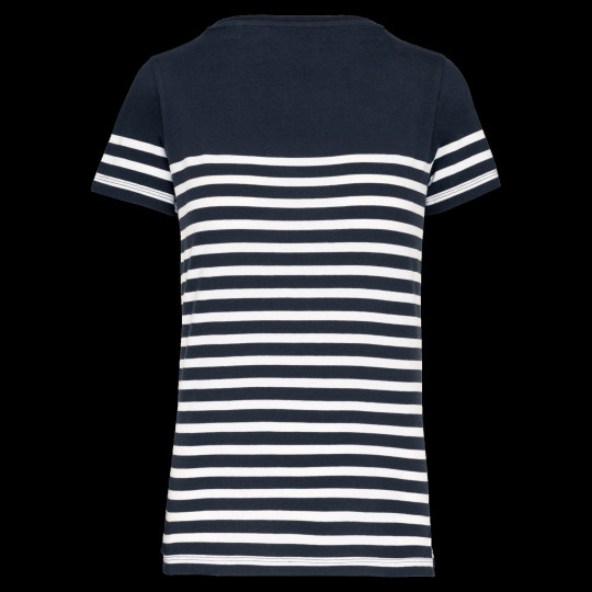 T-shirt marin col rond Bio femme personnalisable – Textile promotionnel B2B pour communication d’entreprise
