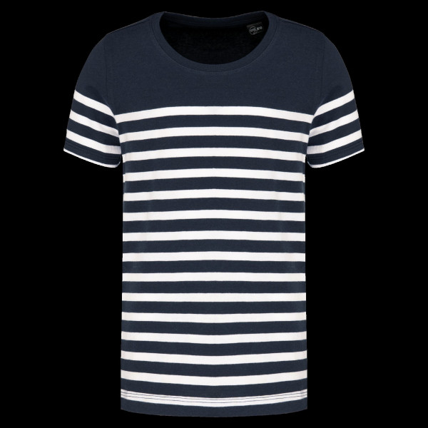 T-shirt marin enfant col rond bio personnalisable sans étiquette – Communication textile entreprise et association