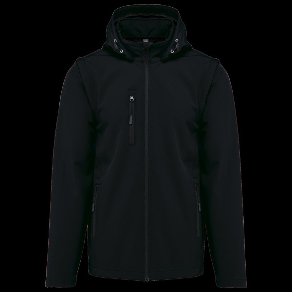 Veste Softshell 3 couches à capuche personnalisable unisexe – Vêtement promotionnel pour communication d’entreprise