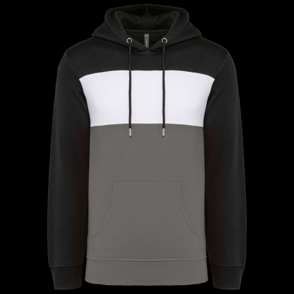 Sweat-shirt tricolore à capuche personnalisable unisexe – Vêtement d’entreprise pour communication et événements professionnels