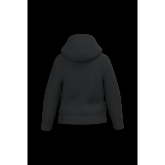 Sweat-shirt zippé à capuche enfant personnalisé – coton et polyester recyclé – support communication textile B2B