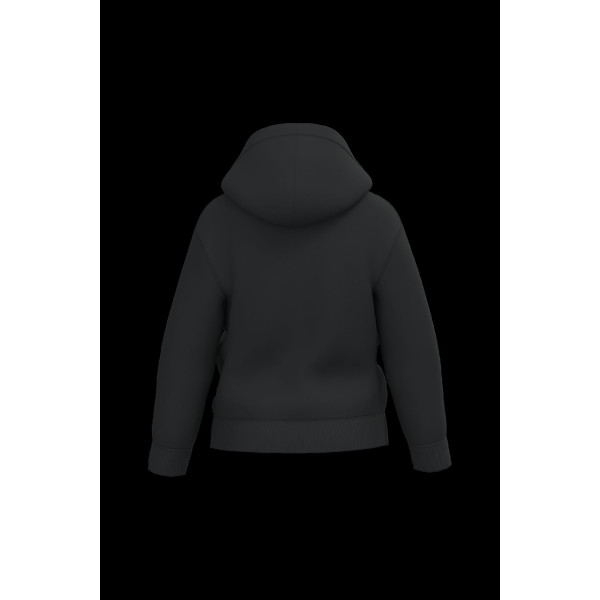Sweat-shirt zippé à capuche enfant personnalisé – coton et polyester recyclé – support communication textile B2B
