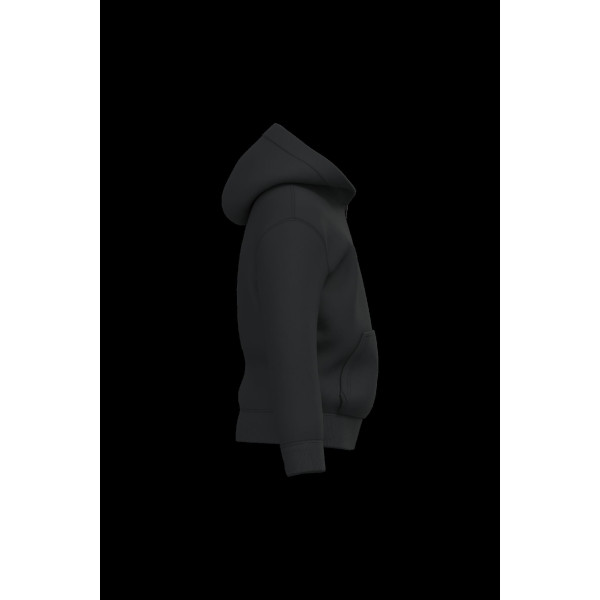 Sweat-shirt zippé à capuche enfant personnalisé – coton et polyester recyclé – support communication textile B2B