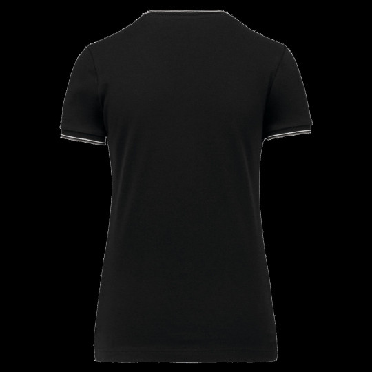 T-shirt maille piquée col V femme personnalisé – Textile d’entreprise pour communication B2B