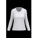 T-shirt col V manches longues femme personnalisable pour entreprises – 100% coton – BCM Goodies