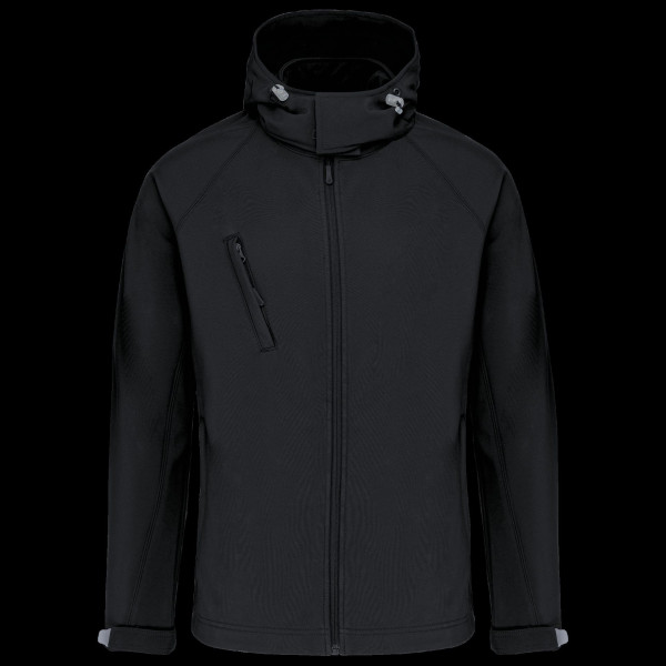 Veste softshell homme capuche amovible personnalisable pour communication d'entreprise – BCM Goodies
