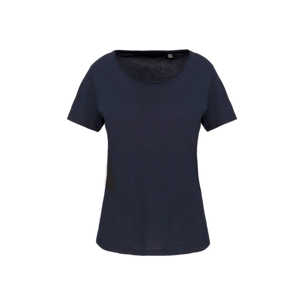 T-shirt Bio col à bords francs manches courtes femme personnalisable – 100% coton biologique pour entreprises et associations