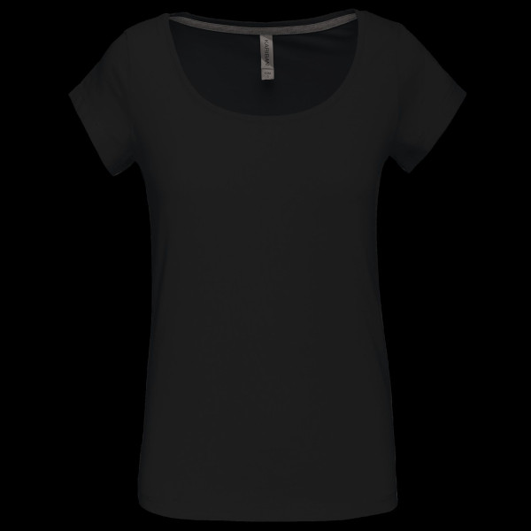 T-shirt col bateau manches courtes femme personnalisé – Support textile pour communication d’entreprise et visibilité de marque