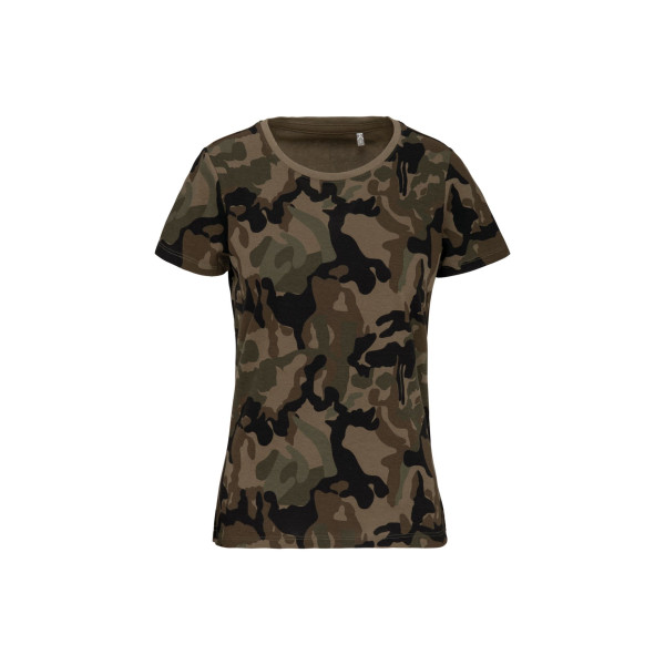 T-shirt camo manches courtes femme personnalisable – Support de communication B2B pour événements et welcome packs