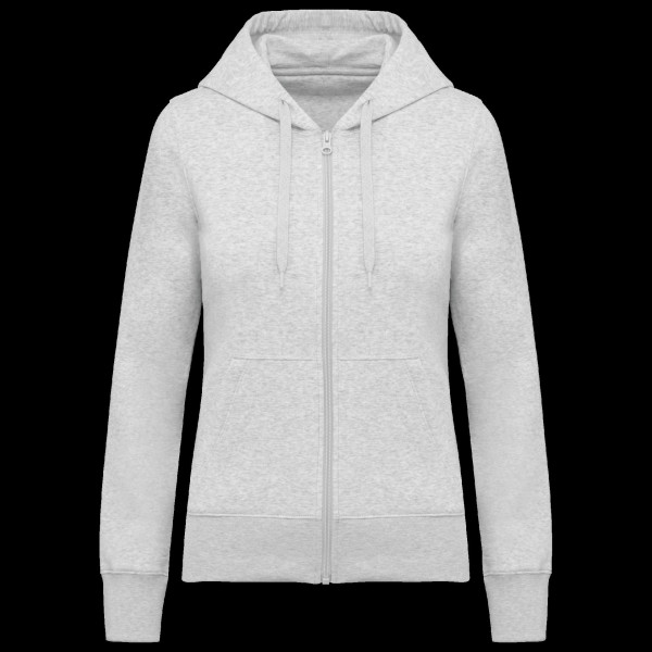 Sweat-shirt écoresponsable zippé à capuche femme personnalisable – 85% coton bio, 15% polyester recyclé | BCM Goodies