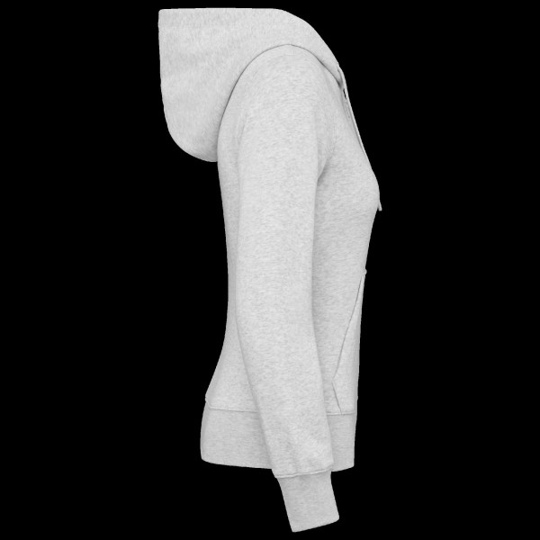 Sweat-shirt écoresponsable zippé à capuche femme personnalisable – 85% coton bio, 15% polyester recyclé | BCM Goodies