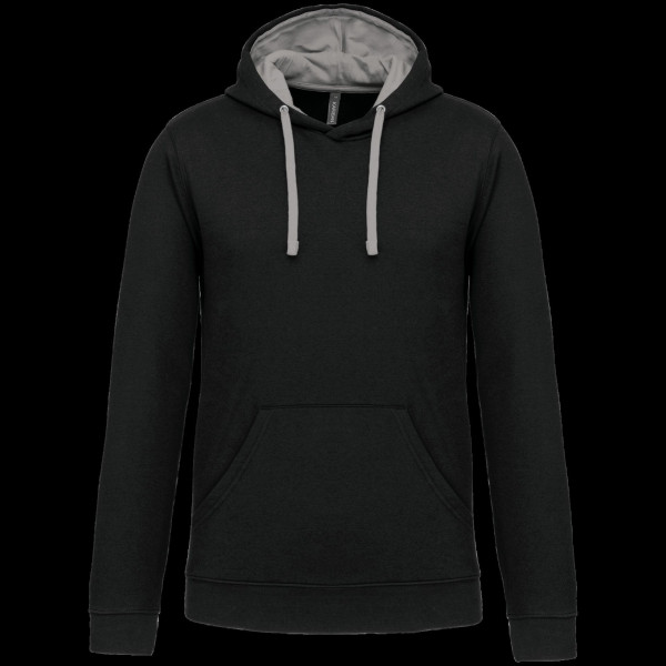 Sweat-shirt à capuche contrastée homme personnalisé – Support textile pour communication d’entreprise
