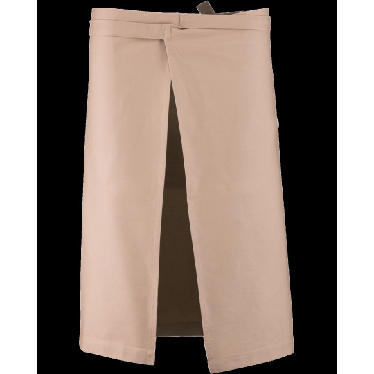 Tablier coton long denim personnalisable avec poches – Objet publicitaire textile pour communication d’entreprise