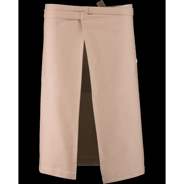 Tablier coton long denim personnalisable avec poches – Objet publicitaire textile pour communication d’entreprise