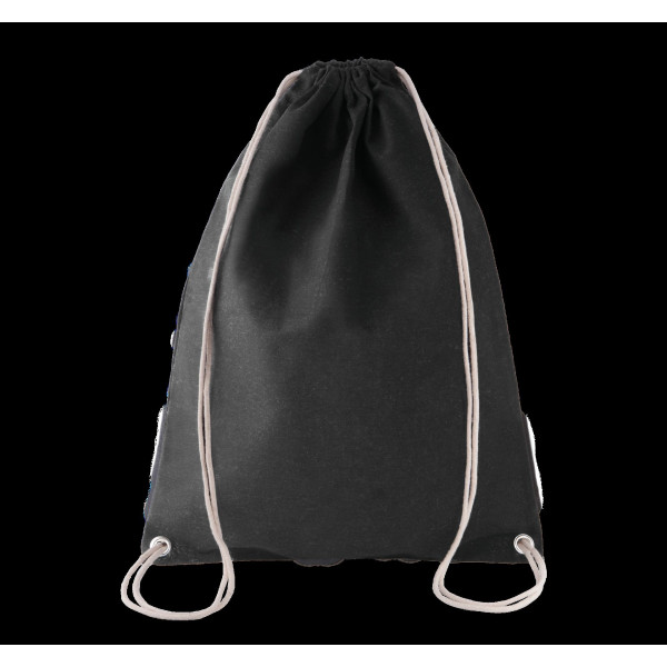 Sac à dos en coton personnalisable avec cordelettes blanches – Goodie d’entreprise polyvalent pour communication B2B