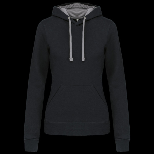 Sweat-shirt à capuche contrastée femme personnalisable – vêtement promotionnel pour entreprises | BCM Goodies